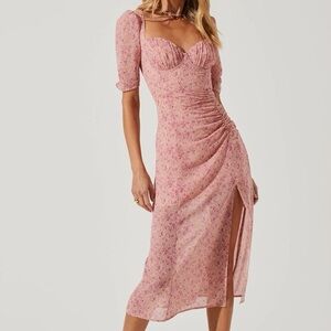 Astr Floral Milkmaid Midi Dress